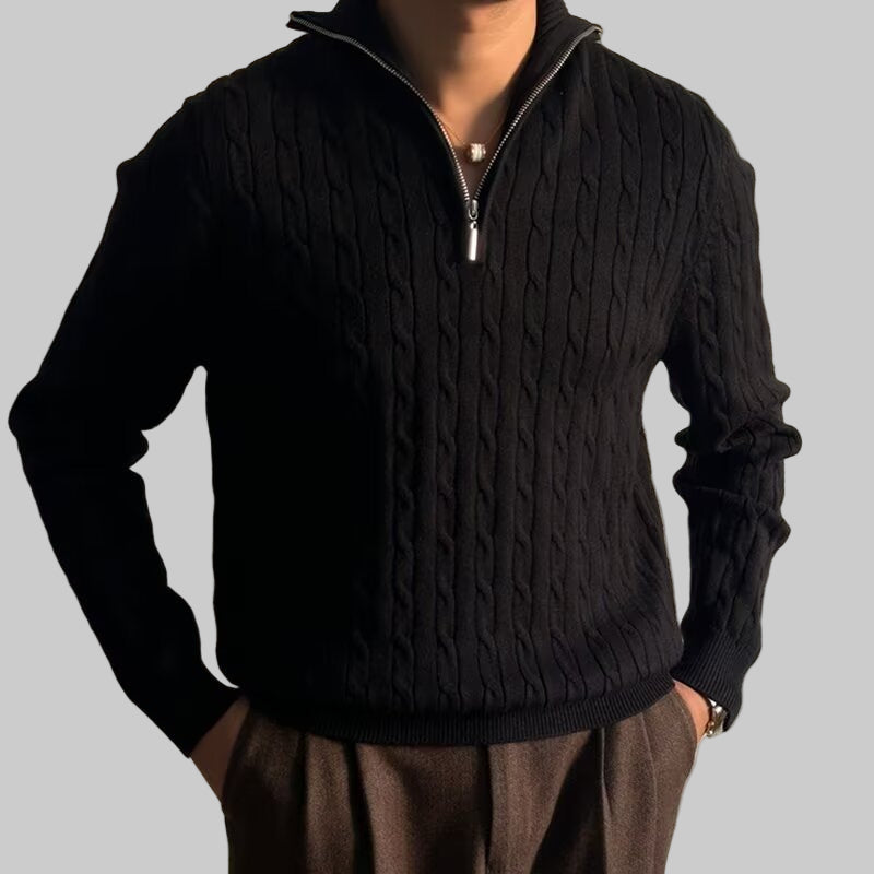 Val d’Isère Quarter-Zip Cable Knit Sweater