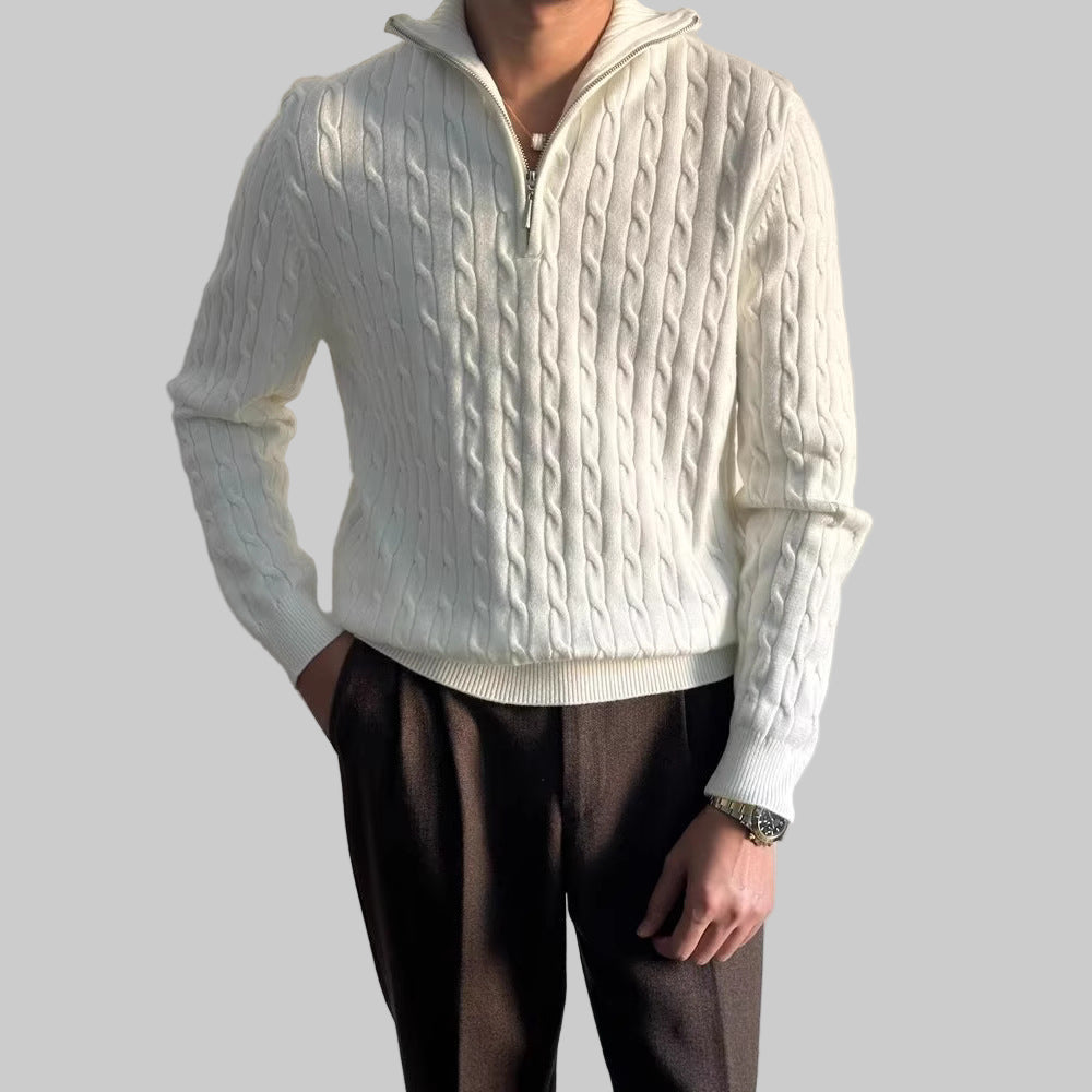 Val d’Isère Quarter-Zip Cable Knit Sweater